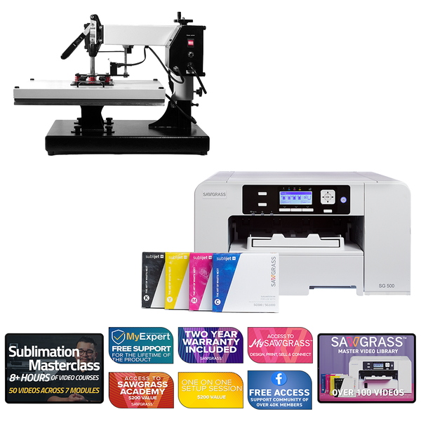 Sawgrass Virtuoso SG500 Sublijet Sublimation Printer with Signature Series 16" x 20" Swing-Away Heat Press