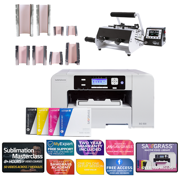 Sawgrass Virtuoso SG500 Sublijet Sublimation Printer with Signature Series 8-in-1 Mug Press