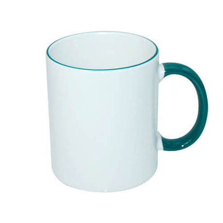 HPN SubliCraft Mug A+ 330 ml with green handle Sublimation Thermal Transfer