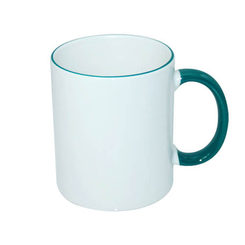 HPN SubliCraft Mug A+ 330 ml with green handle Sublimation Thermal Transfer