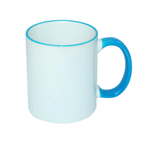 HPN SubliCraft Mug A+ 330 ml with light blue handle Sublimation Thermal Transfer