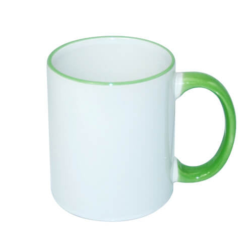 HPN SubliCraft Mug A+ 330 ml with light green handle Sublimation Thermal Transfer