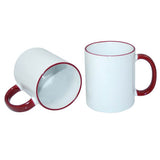 HPN SubliCraft Mug A+ 330 ml with maroon handle Sublimation Thermal Transfer