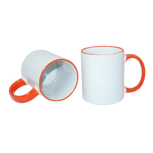 HPN SubliCraft Mug A+ 330 ml with orange handle Sublimation Thermal Transfer