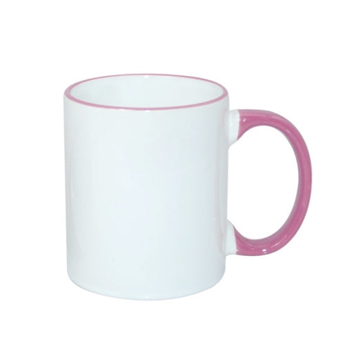 HPN SubliCraft Mug A+ 330 ml with pink handle Sublimation Thermal Transfer