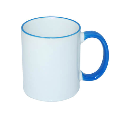 HPN SubliCraft Mug A+ 330 ml with sea-blue handle Sublimation Thermal Transfer