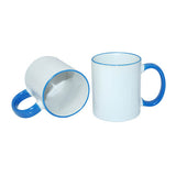 HPN SubliCraft Mug A+ 330 ml with sea-blue handle Sublimation Thermal Transfer