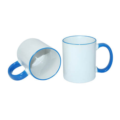 HPN SubliCraft Mug A+ 330 ml with sea-blue handle Sublimation Thermal Transfer