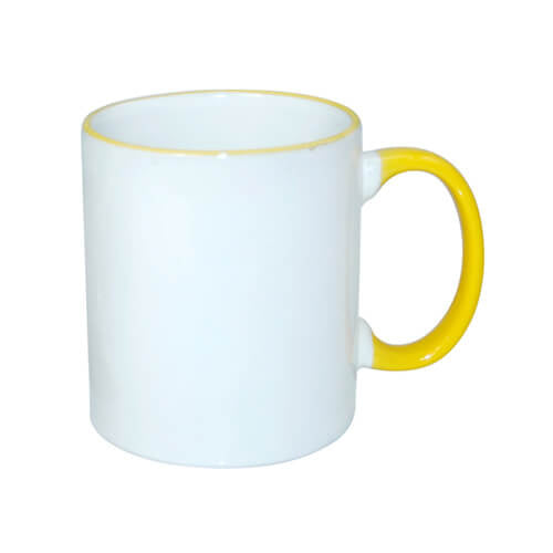 HPN SubliCraft Mug A+ 330 ml with yellow handle Sublimation Thermal Transfer