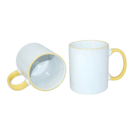 HPN SubliCraft Mug A+ 330 ml with yellow handle Sublimation Thermal Transfer