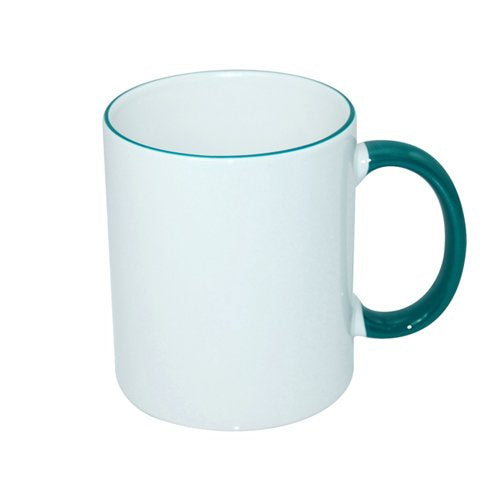HPN SubliCraft Mug ECO 330 ml with dark green handle Sublimation Thermal Transfer