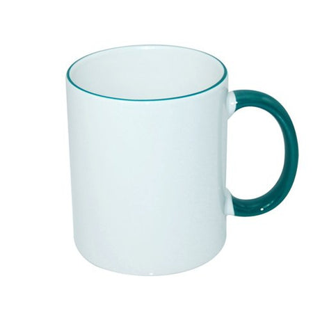 HPN SubliCraft Mug ECO 330 ml with dark green handle Sublimation Thermal Transfer