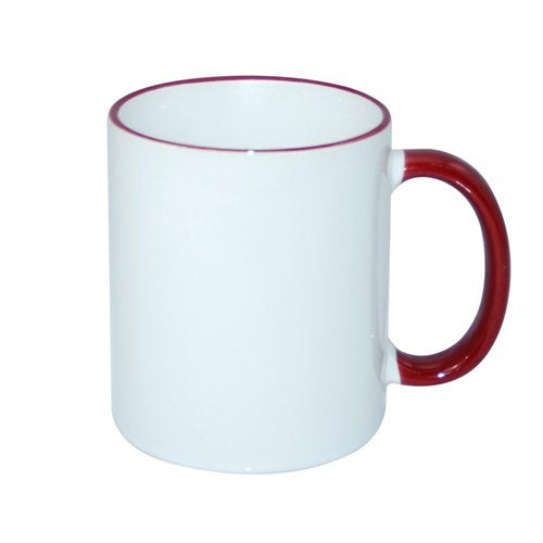 HPN SubliCraft Mug ECO 330 ml with maroon handle Sublimation Thermal Transfer