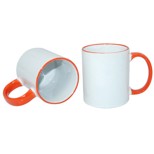 HPN SubliCraft Mug ECO 330 ml with orange handle Sublimation Thermal Transfer