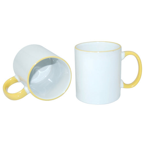 HPN SubliCraft Mug ECO 330 ml with yellow handle Sublimation Thermal Transfer