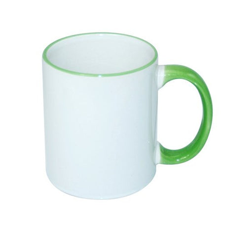 HPN SubliCraft Mug ECO 330 with light green handle Sublimation Thermal Transfer