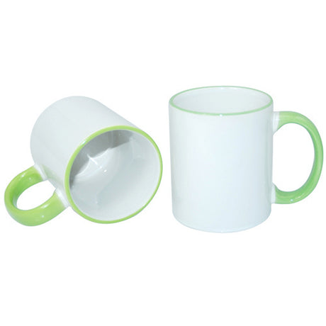 HPN SubliCraft Mug ECO 330 with light green handle Sublimation Thermal Transfer