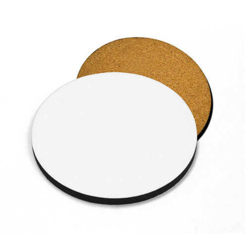 HPN SubliCraft Round cardboard and cork coaster 10 x 10 cm Sublimation Thermal Transfer