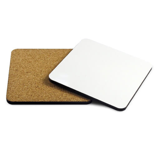 HPN SubliCraft Square cardboard and cork coaster 10 x 10 cm Sublimation Thermal Transfer