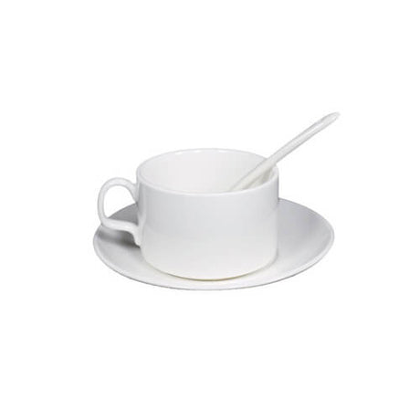 HPN SubliCraft White cup with saucer and teaspoon A+ Sublimation Thermal Transfer