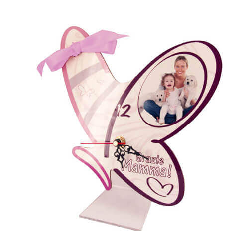 HPN SubliCraft Standing MDF clock for sublimation - Butterfly