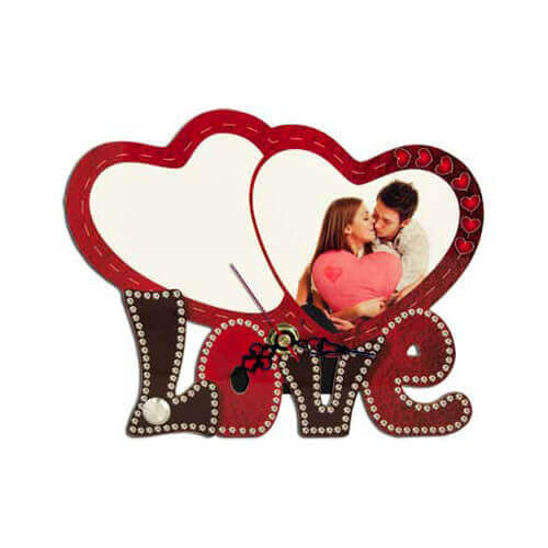 HPN SubliCraft Standing MDF clock for sublimation - Two hearts