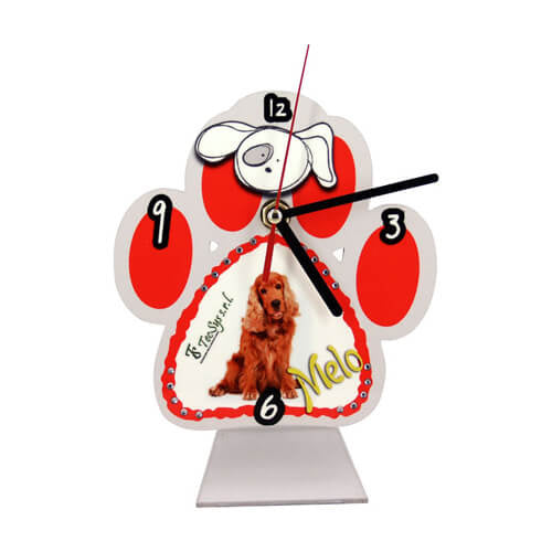 HPN SubliCraft Standing MDF clock for sublimation - Paw