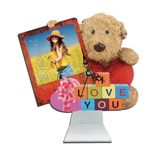 HPN SubliCraft Standing MDF clock for sublimation - Bear