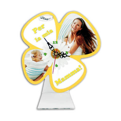HPN SubliCraft Standing MDF clock for sublimation - Flower