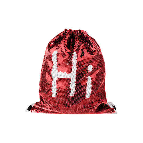 HPN SubliCraft 36 x 45 cm back sack with two-colour sequins for sublimation printing - red