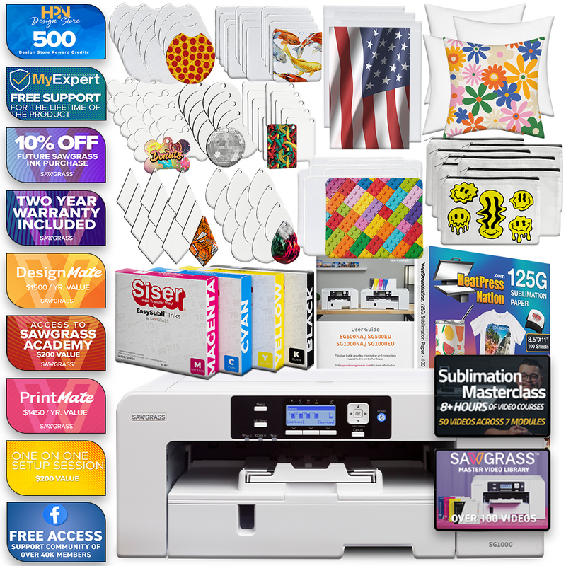 Sawgrass Virtuoso SG1000 Complete Siser EasySubli Printer Pro Bundle Kit