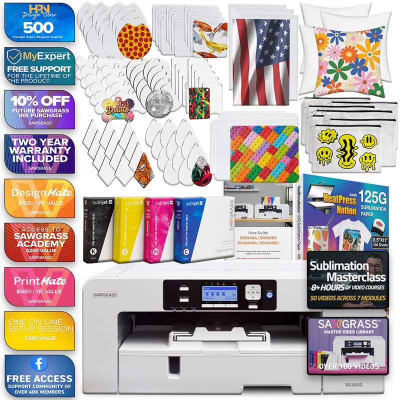 Sawgrass Virtuoso SG1000 Complete Sublijet Sublimation Printer Pro Bundle Kit