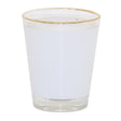 HPN SubliCraft 1.5 oz. Sublimation Glass Shot Glass with White Patch and Gold Rim - 144 per Case - HeatPressNation