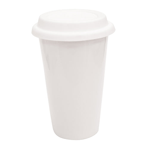 Ceramic Travel Cup With Silicone Lid, Travel Coffee Cup With Lid