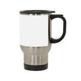 HPN SubliCraft 14 oz. Sublimation Stainless Steel Travel Mug with White Patch - 24 per Case - HeatPressNation