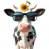 Cow with Dark Glasses Design - HeatPressNation
