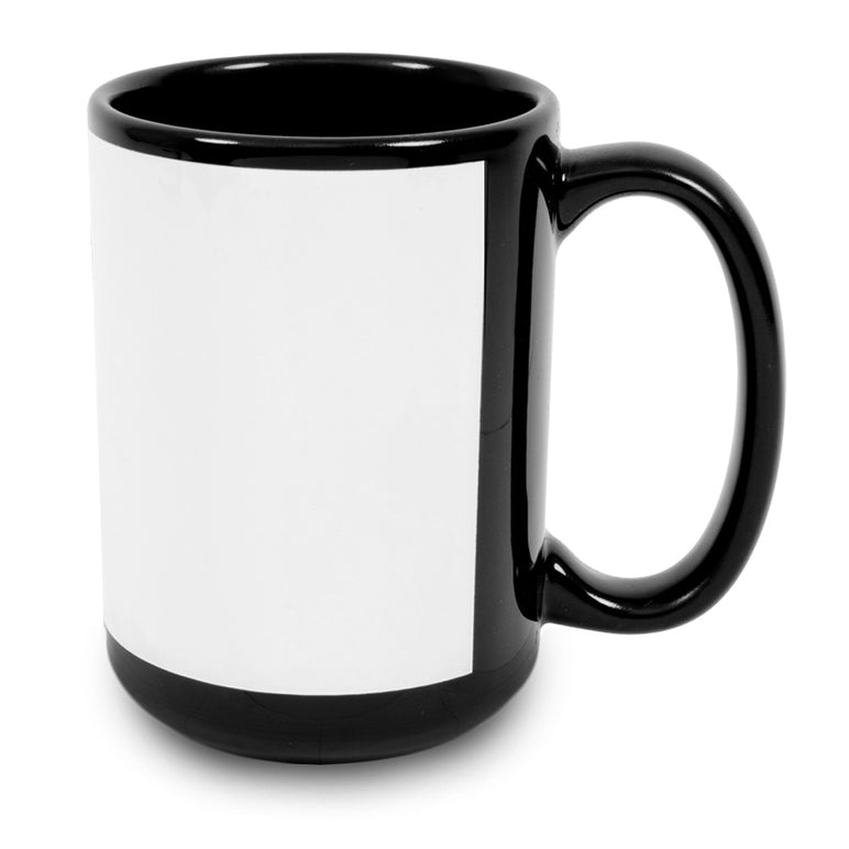 Conde Premium Bulk Mugs Sublimation Blank Ceramic Mug Black With White  Panel, Sublimation Mugs 15oz case of 24 