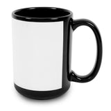 HPN ORCA Premium 15 oz. Black Sublimation Ceramic Mug with White Patch - 36 per Case - HeatPressNation