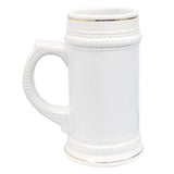 HPN ORCA Premium 22 oz. Sublimation Ceramic Beer Stein with Gold Trim - 18 per Case - HeatPressNation