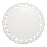 HPN SubliCraft 4" Round Doily Sublimation Ceramic Ornament with Heart Lace Trim - 100 per Case - HeatPressNation