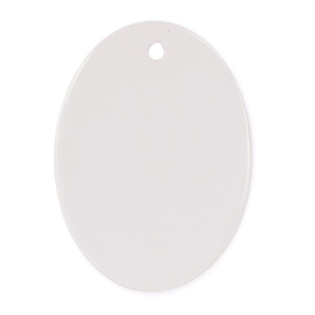 HPN SubliCraft 3" Oval Sublimation Ceramic Ornament with Hole - 100 per Case - HeatPressNation