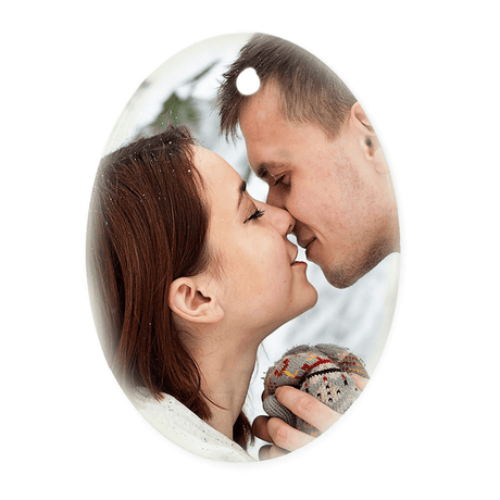 HPN SubliCraft 3" Oval Sublimation Ceramic Ornament with Hole - 100 per Case - HeatPressNation