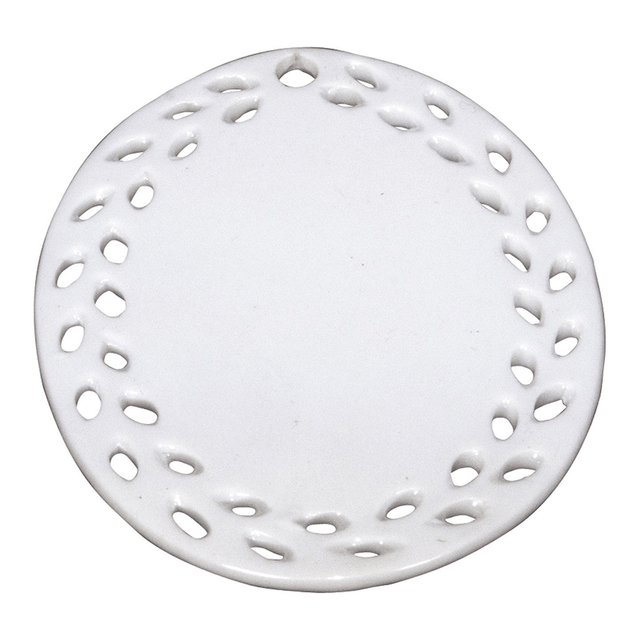 HPN SubliCraft 3" Sublimation Oval Doily Ceramic Ornament with Leaf Trim - 100 per Case - HeatPressNation