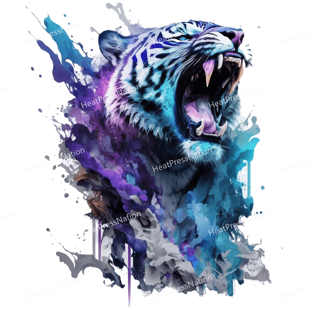 Colorful Roaring Tiger Design - HeatPressNation