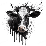 Splatter Monochrome Cow Design - HeatPressNation