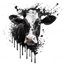 Splatter Monochrome Cow Design