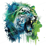 Neon Tiger Head Design - HeatPressNation