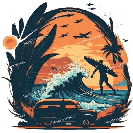 Surf Beach Design - HeatPressNation