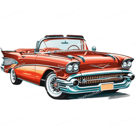 Classic Red Car Design - HeatPressNation