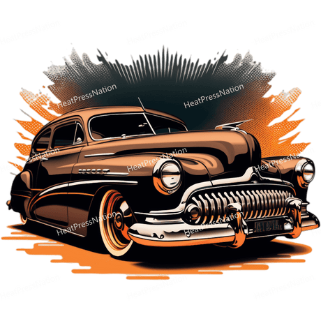 Classic Brown Car Design - HeatPressNation